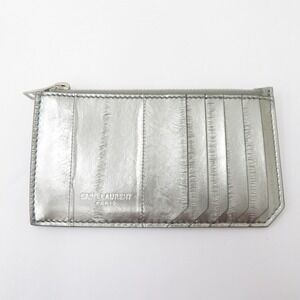SAINT LAURENT Fragment Wallet Card Silver